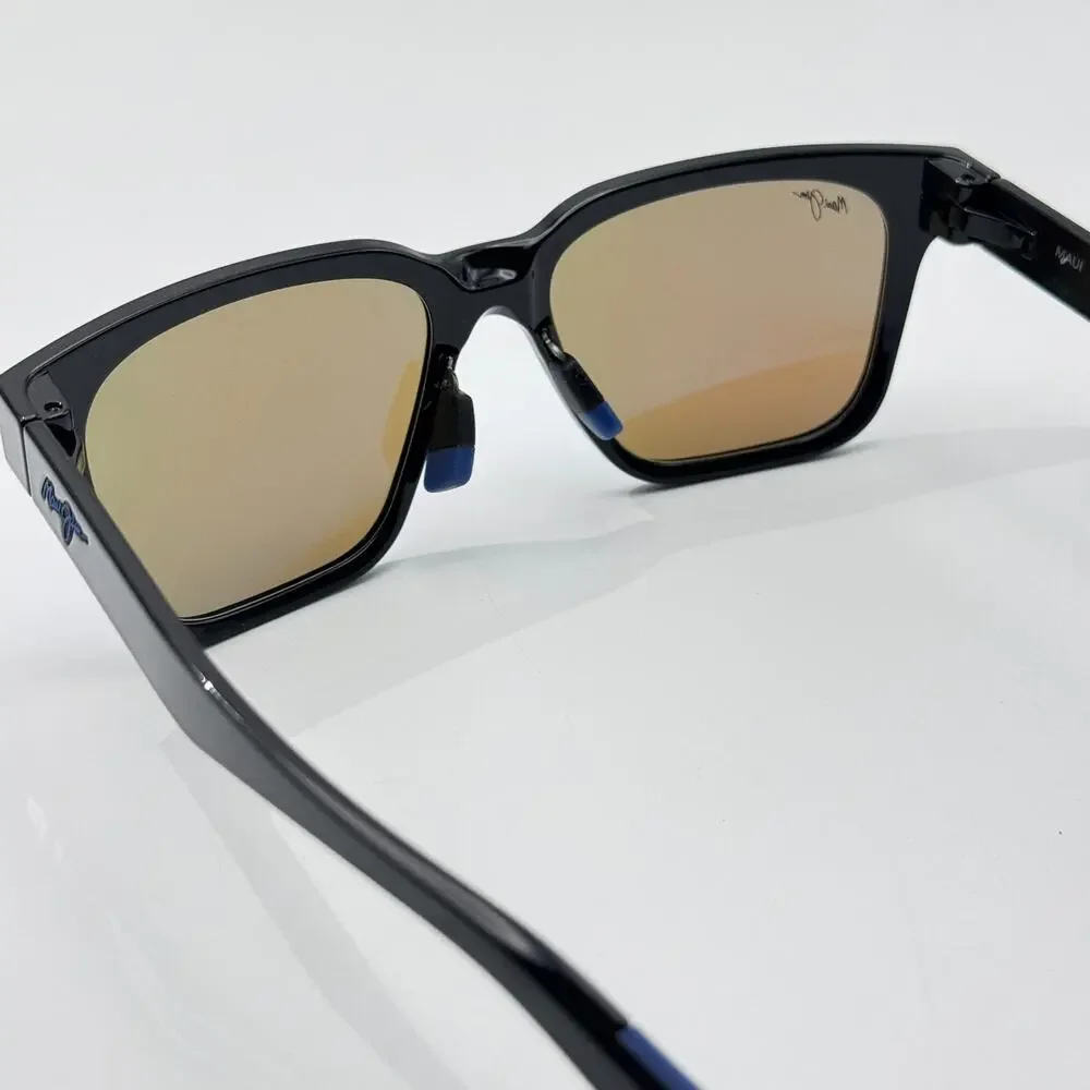 Maui Jim Sunglasses Punikai MP-BH MJ631-02 Black Square Blue Lens 56-17-140mm